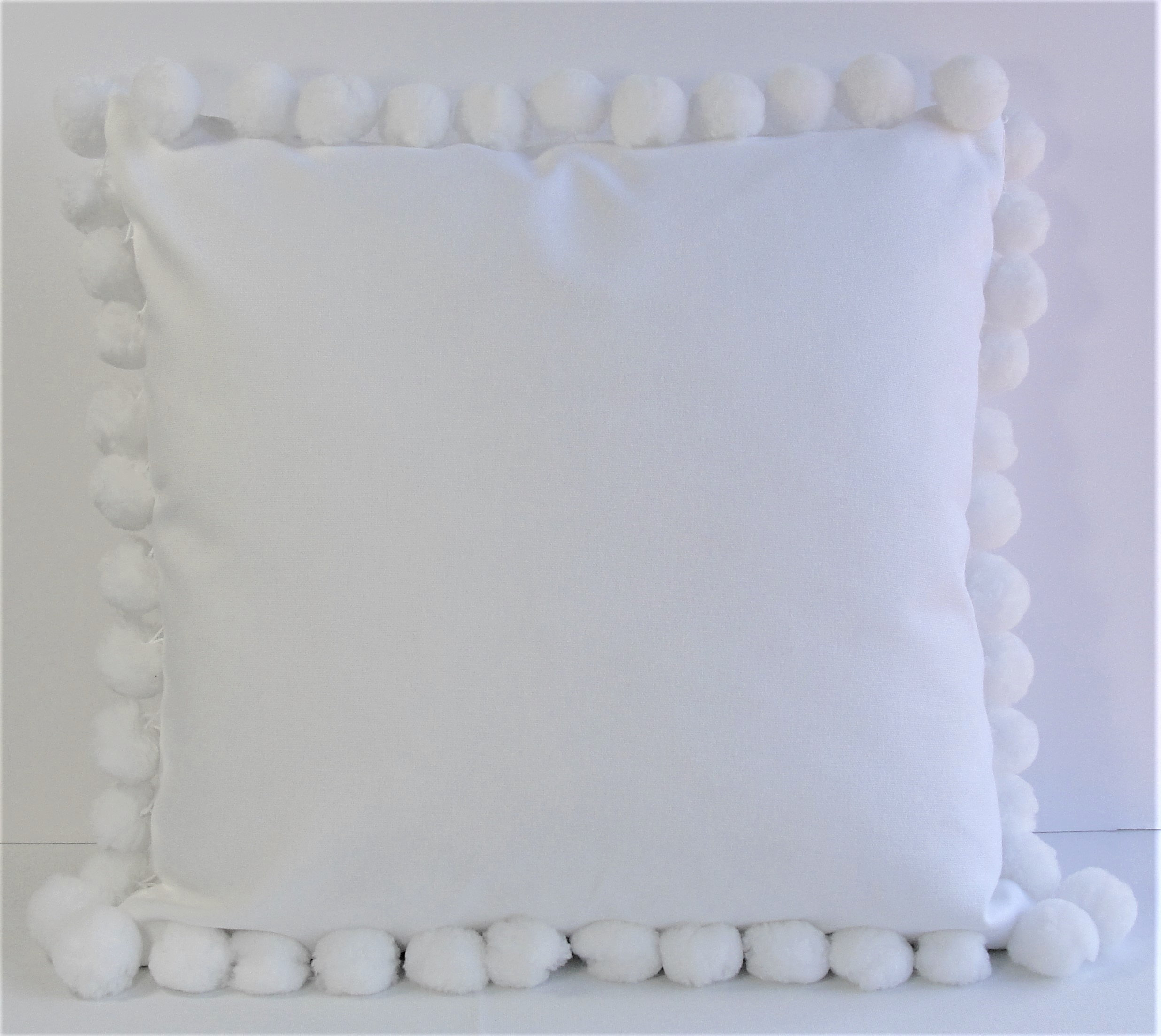White Pom Pom pillow cover farmhouse Decorative pillow Etsy