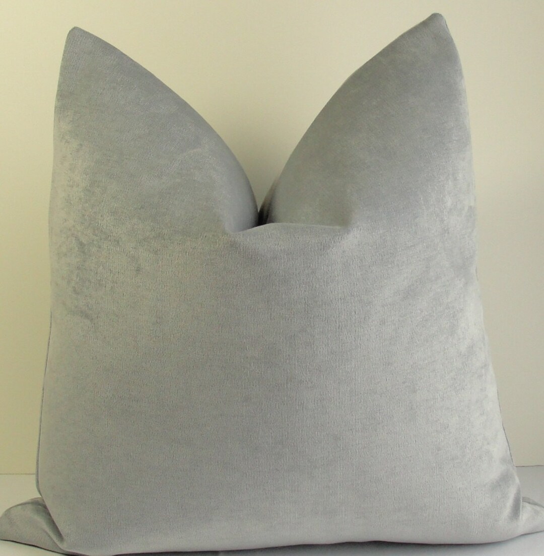 GRAY VELVET Throw Pillow Cover Farmhouse Pillow Couch Etsy