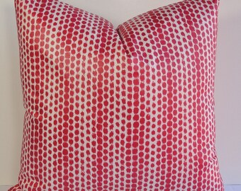 IKAT Dot Berry Accent Pillow cover - Pink, Raspberry, Red pillow - Decorative Nursery Throw pillow - Dots Polished Cotton Cushion cover