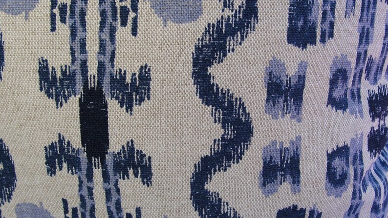 Decorative pillow cover Designer Lacefield fabric Oatmeal cushion cover Tribal Ikat Navy pillow cover Mumbai throw pillow