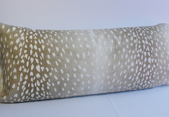 Long Lumbar Antelope pillow cover Fawn Antelope Linen Print Pillow Cover in