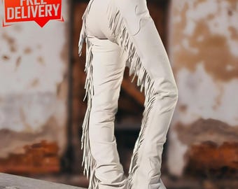 Chaps western en cuir suédé fait main, pantalon d'équitation