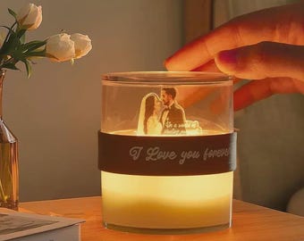 パーソナライズされたメモリアル砂時計ナイトライト – 愛する人のためのアクリル製記念ランプ