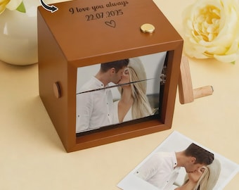 カスタムミュージックフリップブックフレーム：パーソナライズされたライトアップフォトメモリーボックスギフト