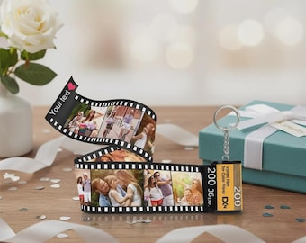 パーソナライズされたカメラロールキーホルダー：カップルや特別な日のためのカスタムフォトギフト