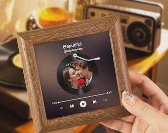 カスタム木製ミュージック冷蔵庫マグネット – スマートフォン不要のパーソナライズされた写真＆音楽プレーヤー