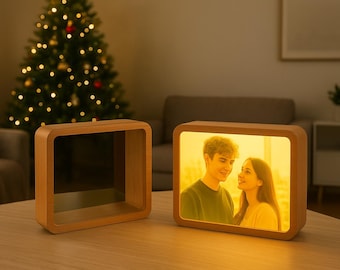 オリジナルフォトBluetoothスピーカーランプ - パーソナライズされた音楽ミラーライト＆クリスマスギフト