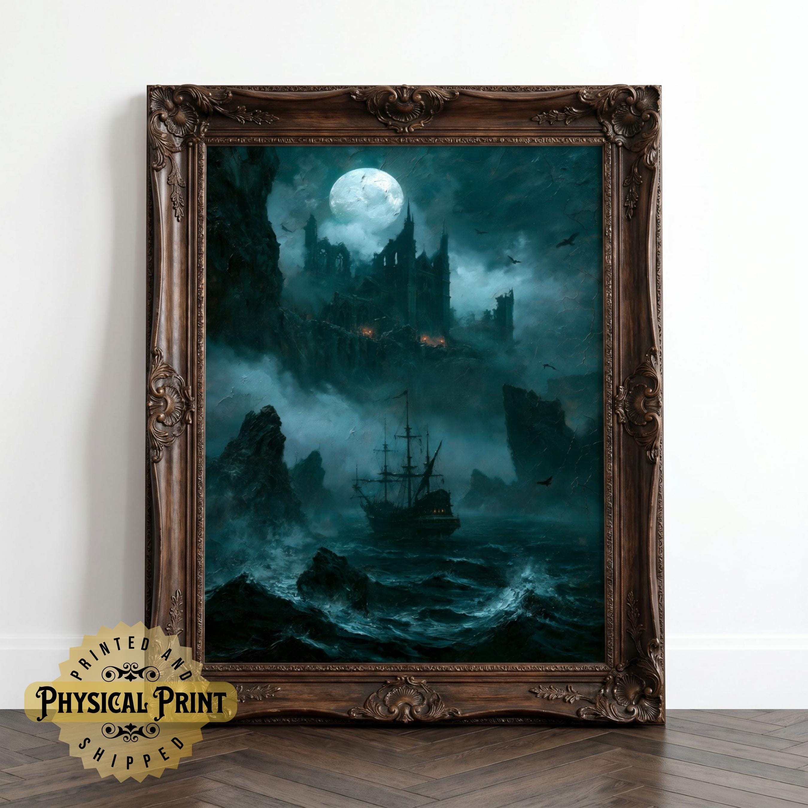 Dracula’s Doomed Voyage Poster Print, Gothic Ship Wall Art Poster ...