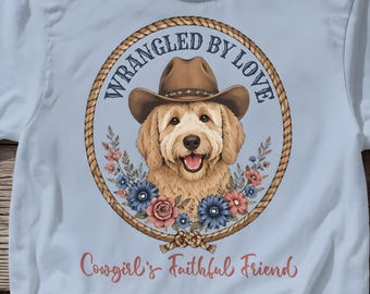 Comfort Colors Shirt, Wrangled By Love Doodle Dog Tee, Western Aesthetic T-Shirt, Gift for Pet Owner, Country Girl Gift Top