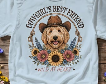 Comfort Colors Shirt, Cowgirls Best Friend Doodle Dog Tee, Western Aesthetic T-Shirt, Gift for Pet Owner, Country Girl Gift