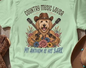 Comfort Colors Shirt, Country Music Lover Doodle Dog Tee, Cowgirl Aesthetic T-Shirt, Gift for Pet Owner, Western Dog Mom Top