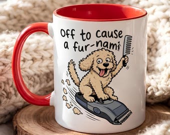 Custom Dog Groomer Mug, Funny Fur-nami Dog Gift, Personalized Coffee Cup, Gift for Dog Groomer, Dog Groomer Gifts, Pet Stylist Gift
