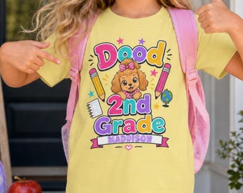 Personalized Doodle Dog Back to School Shirt, Custom Name Grade Dood Tee, Kindergarten 1st 2nd 3rd 4th 5th Grade, Goldendoodle Youth