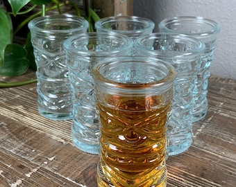 Set of 6 TIKI Shot Glasses - Vintage Barware