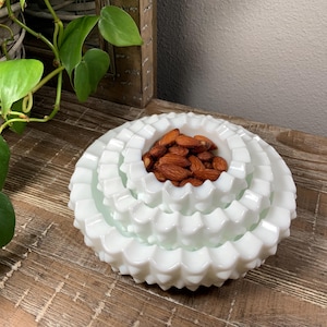 Set Fenton HOBNAIL MILK GLASS Posacenere impilabile (3) - Vintage Tobacciana - Ciotole portaoggetti - Ciotole per snack