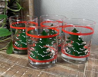 Quatre (4) sapins de Noël Waechtersbach Double Old Fashioneds - vintage des années 1980