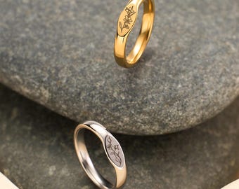 Bague fleur de naissance personnalisée, bague empilable personnalisée délicate, bijoux floraux minimalistes, cadeau pour maman, demoiselle d'honneur, taille US (3-12), fête des mères