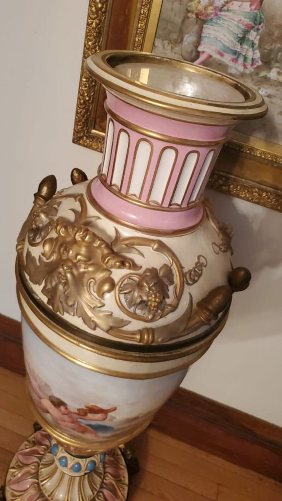 Antique Floor Vase French Hand Paint Signed by Dessart 46.5 / 118 Cm - Etsy