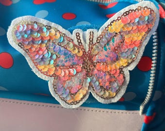 Contour Kletti Velcro Patch | Colorful, magical butterfly sequins | School bag, backpack, first day of school, schoolchild