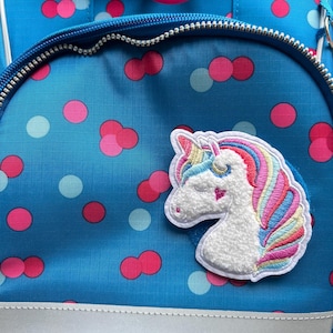 Contour Klettie Velcro Patch I Rainbow Unicorn Bouclé I Schoolbag Backpack Kindergarten School Enrollment Schoolchild