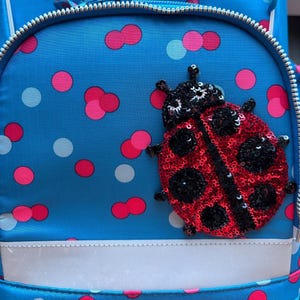Contour Kletti Klett Patch I Süßer glitzernder Marienkäfer Pailletten I Schulranzen Rucksack Kindergarten Einschulung Schulkind