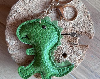 Dinosaur T-Rex keychain made of faux leather | School bag/backpack keyring | Back to school