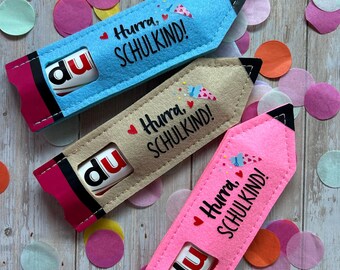 Hooray, schoolchild! | Felt pencil | Felt gift bag | Felt cover | School cone filler | First day of school
