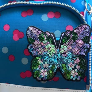 Contour Klettie Velcro Patch I Glittering Butterfly Sequins I School Bag Backpack Kindergarten School Enrollment Schoolchild