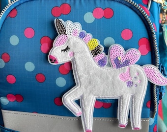 Contour Kletti Velcro Patch | Magical Unicorn Plush Sequins | School Bag, Kindergarten Backpack, First Day of School, Schoolchild