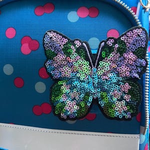 Contour Kletti Klett Patch I Zauberhaft glitzernder Schmetterling Pailletten I Schulranzen Rucksack Kindergarten Einschulung Schulkind