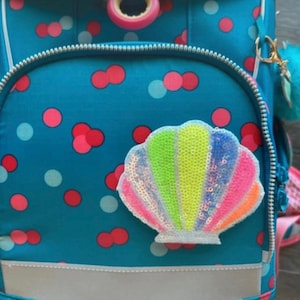 Contour Klettie Velcro Patch I Colorful Glittering Shell Sequins I School Bag Kindergarten Backpack School Enrollment Schoolchild