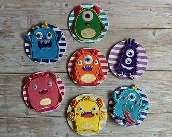Kletti Velcro Patch | Monster Kawaii | Cool Cute Cheeky | Schoolbag Backpack First Day of School Schoolchild Start of School