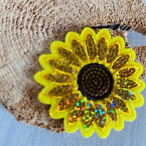 Contour Klettie Velcro Patch I Sunflower Sequins I School Bag Backpack Kindergarten School Enrollment Schoolchild