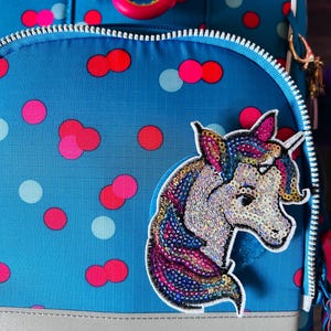 Contour Klettie Velcro Patch I Glittering Unicorn Sequins I School Bag Backpack Kindergarten School Enrollment Schoolchild