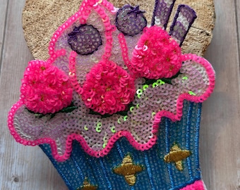 Contour Kletti Velcro Patch | Sweet glittery muffin sequins | School bag, backpack, kindergarten, first day of school, schoolchild