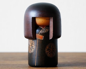 Sansaku Sekiguchi Kokeshi (16 cm), "Doujo", vintage Japanse houten pop