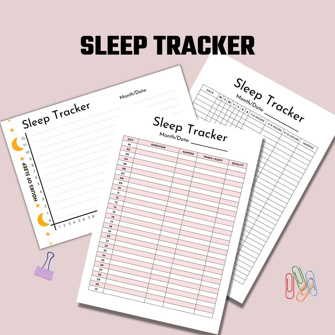 Title: 24 Hour Sleep Tracker - PRINTABLE Journal Page - Monthly Sleep ...