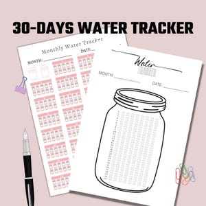 Printable Weekly Water Tracker, Simple Hydration Tracker, Water Intake Tracker, Water Log Journal Template A3/A4/Letter
