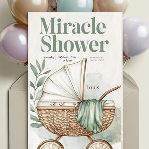 Editable Baby Birth Announcement Card – Custom Digital Template for Newborn Girl or Boy | Instant Download
