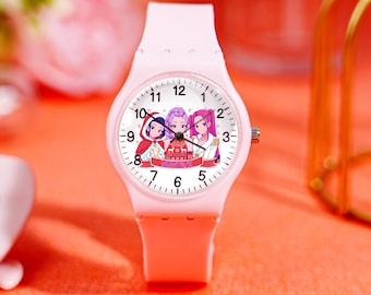 Montre fille Huntrix, montre de groupe Kpop Idol, produits dérivés chasseurs de démons, cadeau d'anniversaire, cadeau de Noël, bas de Noël, cadeau mignon pour les fans de K-pop