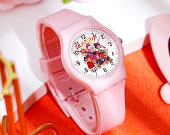 Montre anime K-pop chasseurs de démons pour enfant, montre style dessin animé pour fan, montre Huntrix pour fille, cadeau pour elle, produits dérivés de Noël chasseurs de démons