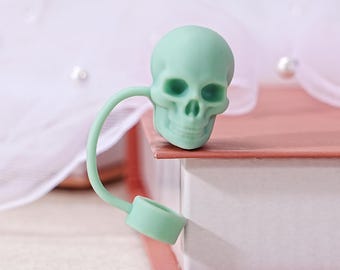 Halloween Skull Straw Topper,Spooky Season,Personalized Letters, Tumbler Accessory,Simple Cup Straw Topper,Stanley Accessories Straw Cover