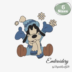 Adorable Baby Goofy Machine Embroidery Design, Disney Dog Design, Cartoon Embroidery Pattern, Mickey & Friends Character Design,6 Designs