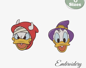 Mouse Duck Friends Halloween Embroidery Design File /  Embroidery Pattern / Digital Download- 6 Sizes