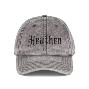 Heathen Gothic Embroidered Baseball Cap: Black Cotton Twill