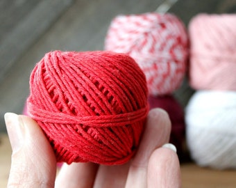 Mini Hemp Yarn Bon Bons, 6 Pack - 492ft (82ft per Color) Coordinated Yarn Balls - Love, Valentine's Day, Cupid