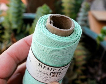 1mm Hemp Twine, Mint Green, High Quality Hemp Craft Cord - (#15)