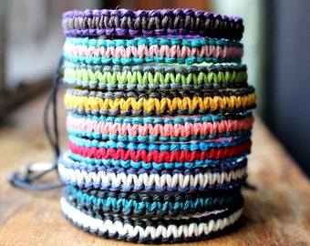 Macrame Hemp Bracelet, Double Color Friendship Bracelet