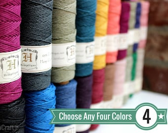 BULK DEAL - Choose Any 4 (Four) Solid Color Spools of 1mm Hemptique™ Brand Hemp Twine - Eco-Friendly, Colorfast, and Biodegradable!