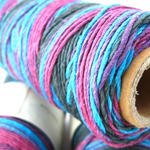 Hemp Twine, Purple Blue Multicolored BlacknBlueberry High Quality 1mm Hemp Cord C image 2